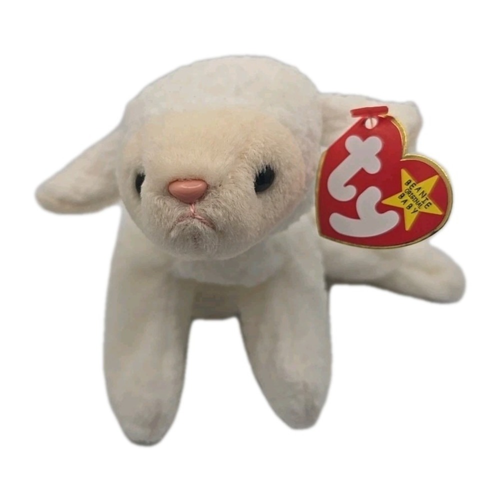 1996 Ty Beanie Baby "Fleece" Retired Easter White Lamb BB9